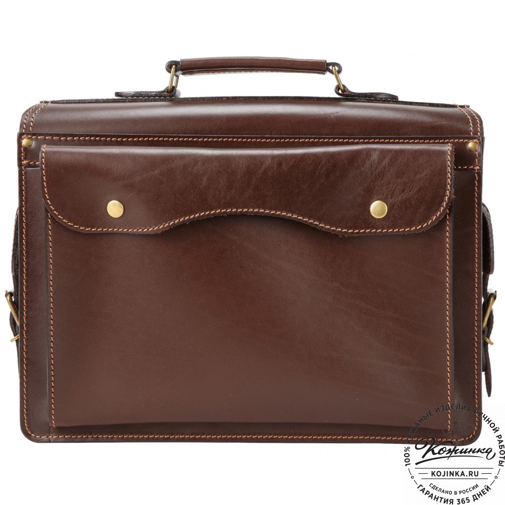 Кожаный портфель-кофр "Адъютант" (тёмно-коричневый)